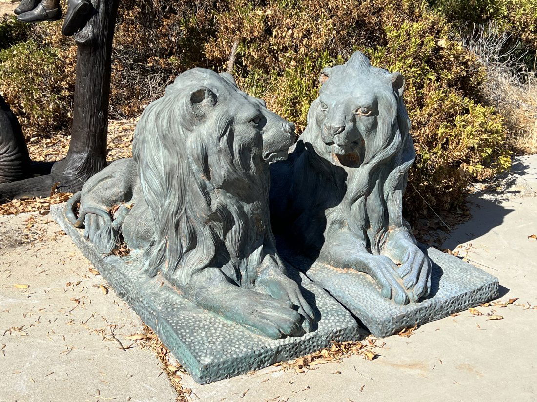 Massive Pair Of Lions Bronze Sculpture (1 of 4)