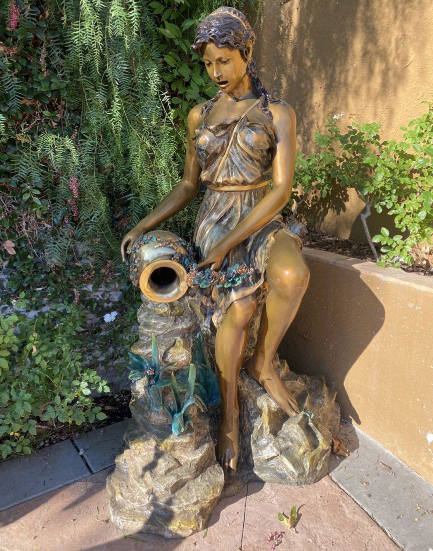 Life Size Bronze Lady Sculpture Fountain (1 of 4)