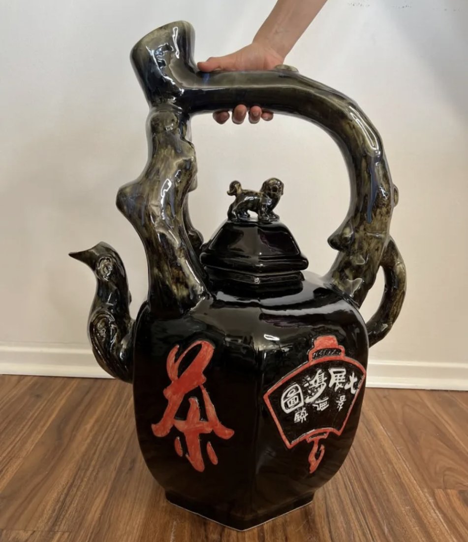 Massive Chinese Porcelain Tea Pot (1 of 3)