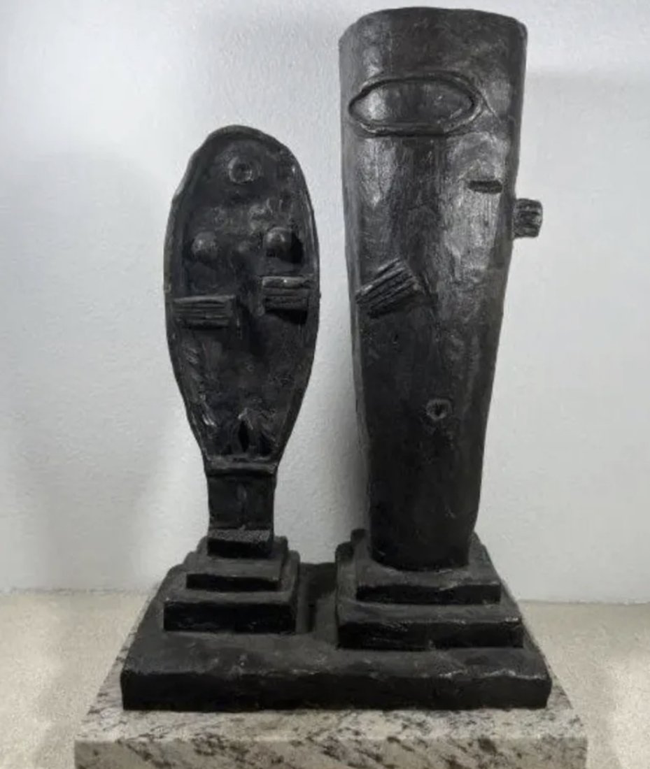 Large Abstract Modern Bronze Sculpture After Alberto Giacometti (1 of 4)