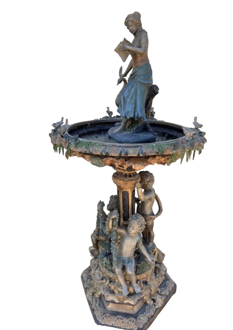 Woman and Cherubs Bronze Fountain Sculpture (1 of 4)