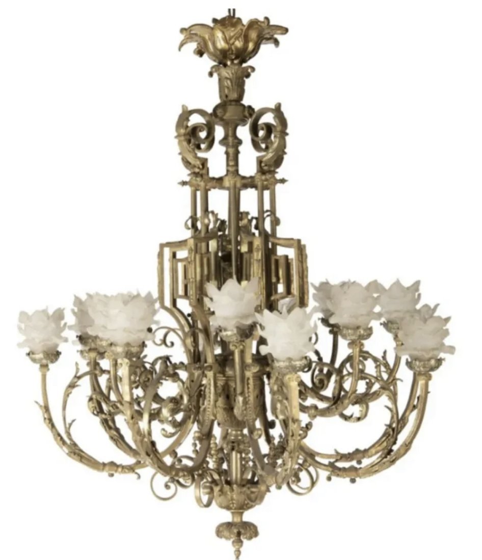 French 20th Century Bronze Chandelier (1 of 3)
