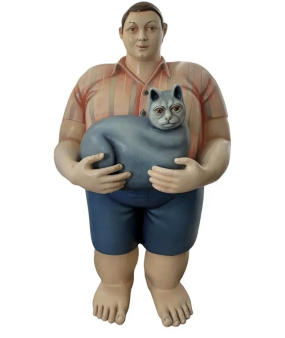 Monumental Boy and Cat Sculpture by Sergio Bustamante: Limited 2/25 ****Ap. Measurements: 53 in H x 30 in x 27 in -Shippers: -Craters & Freighters Los Angeles818-244-4099 La@cratersla.com