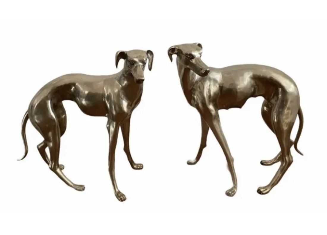 Life Size Bronze Dogs Sculptures (1 of 3)