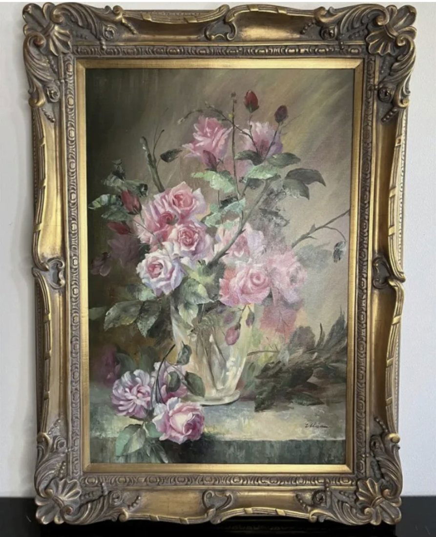 Flower Oil On Canvas Painting (1 of 4)