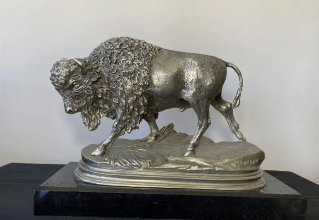 Large Dubucand Signed Magnificent Standing Buffalo Bronze (1 of 5)