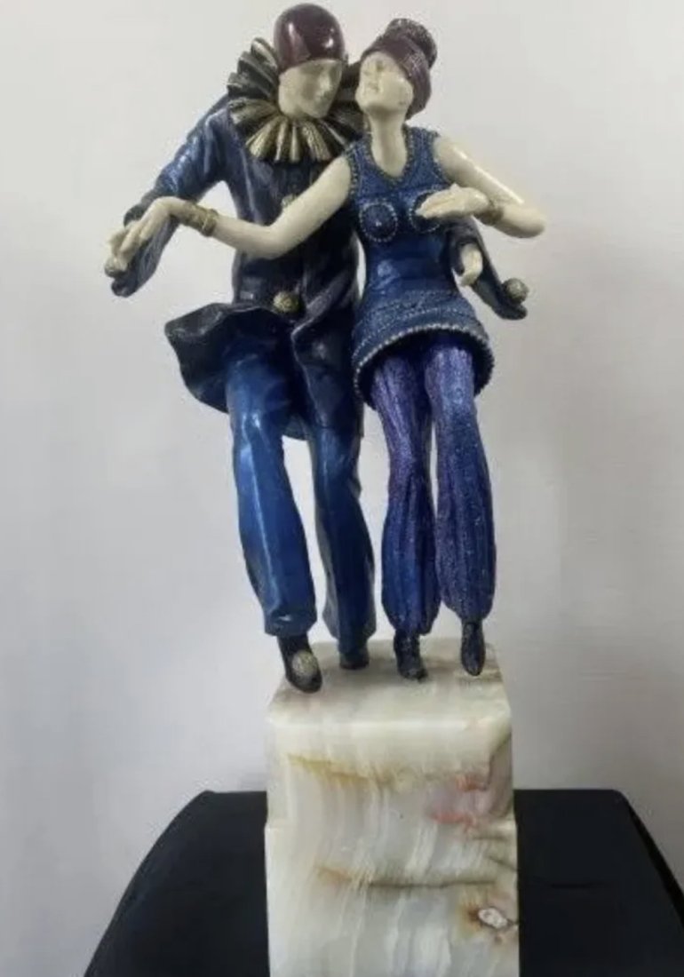 Large Art Deco Bronze Couple Dancing Sculpture (1 of 4)