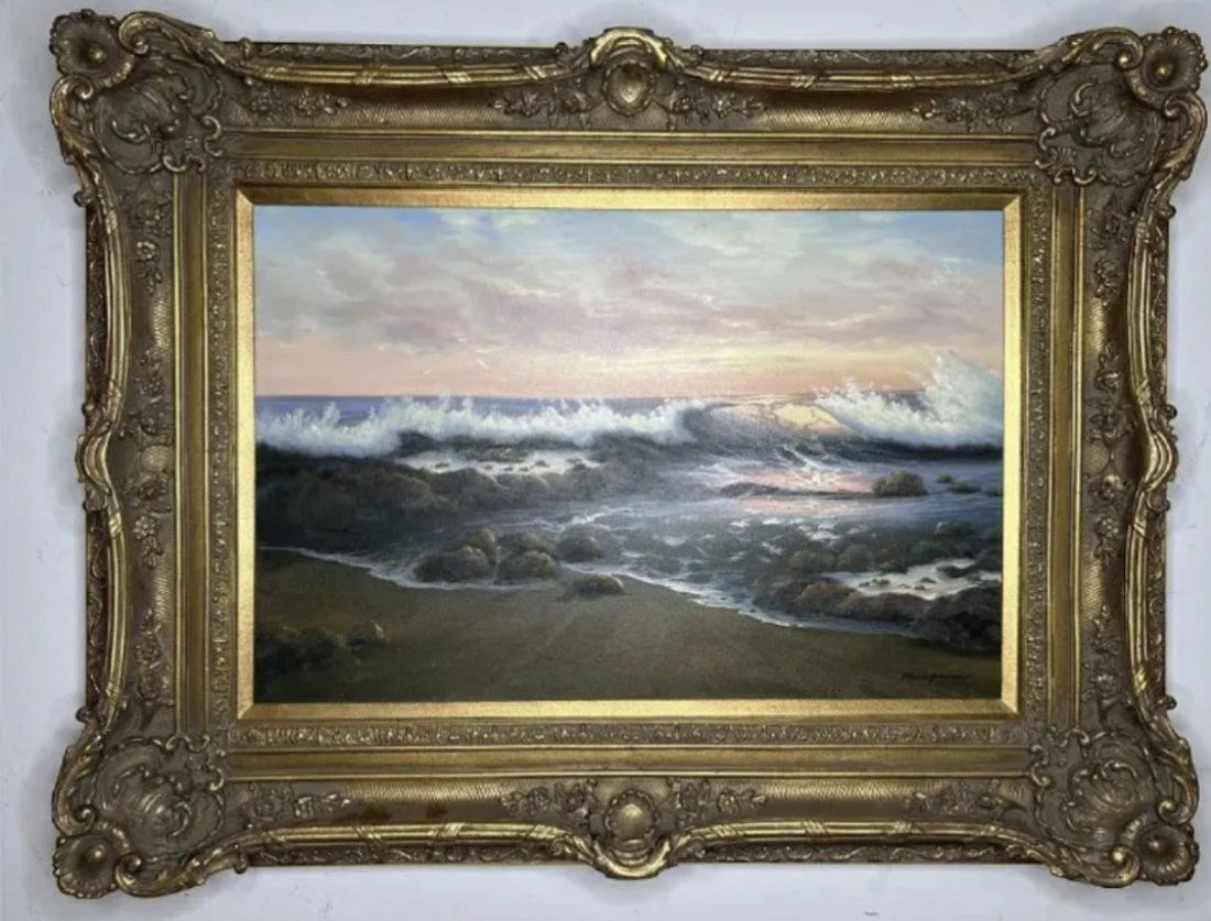 Ocean Scene Oil Painting by Thompson (1 of 4)