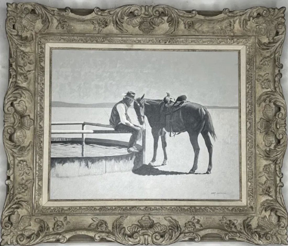 Authentic Western Hand Oil Painting by Walt Johnston (1 of 4)