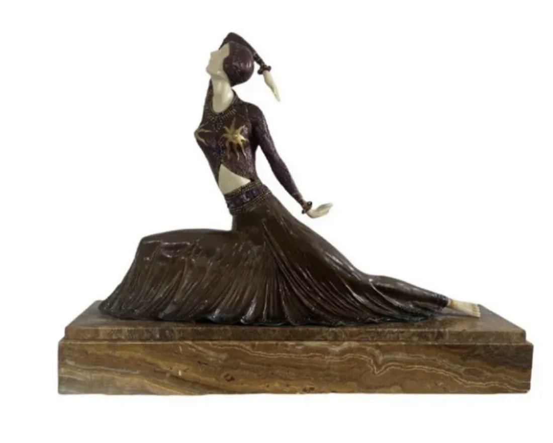 Huge Art Deco Dancer Cast Bronze Sculpture (1 of 3)