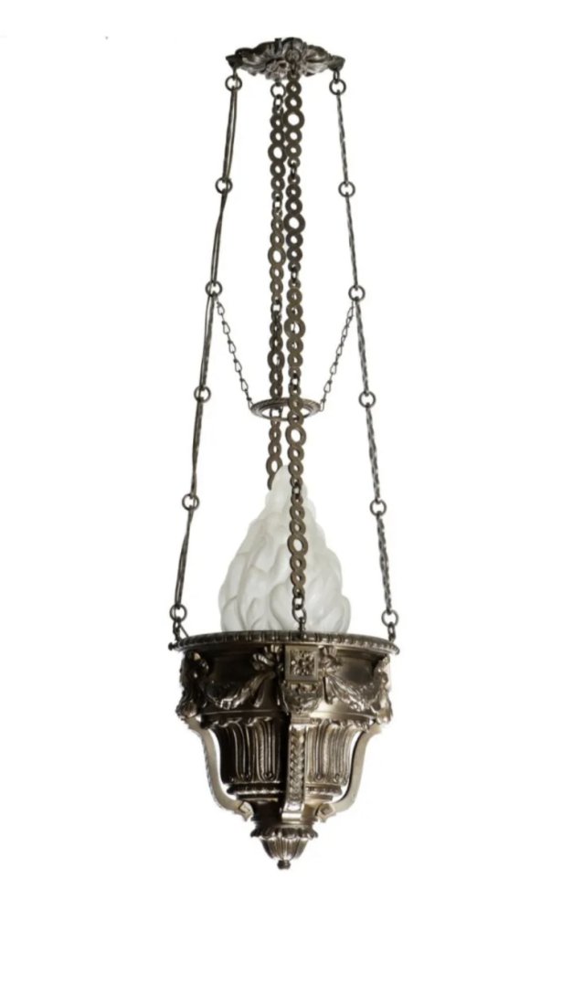 19th Century Antique Bronze Pendant Chandelier (1 of 2)