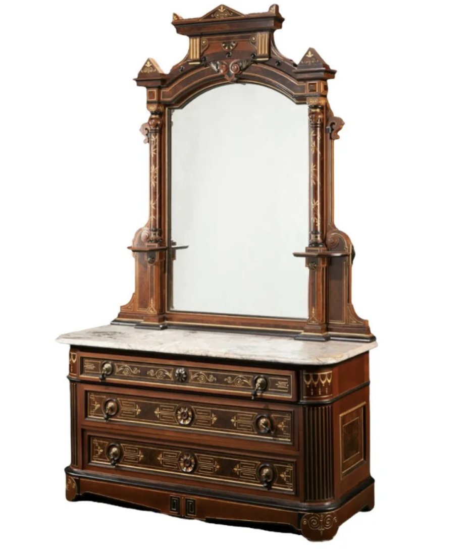 19th Century Renaissance Revival Table and Mirror (1 of 4)