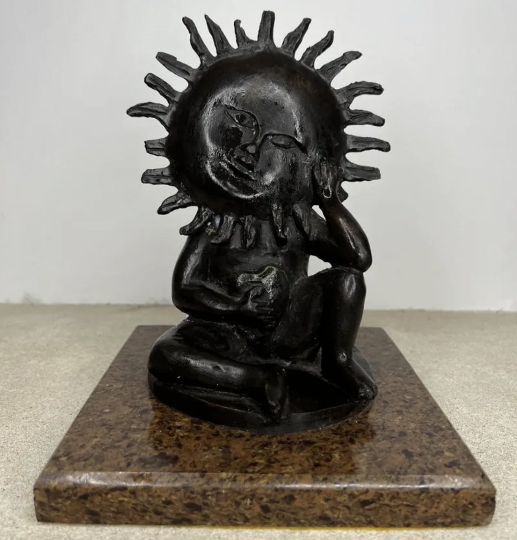 After Sergio Bustamante - Sun with heart Bronze Sculpture (1 of 4)