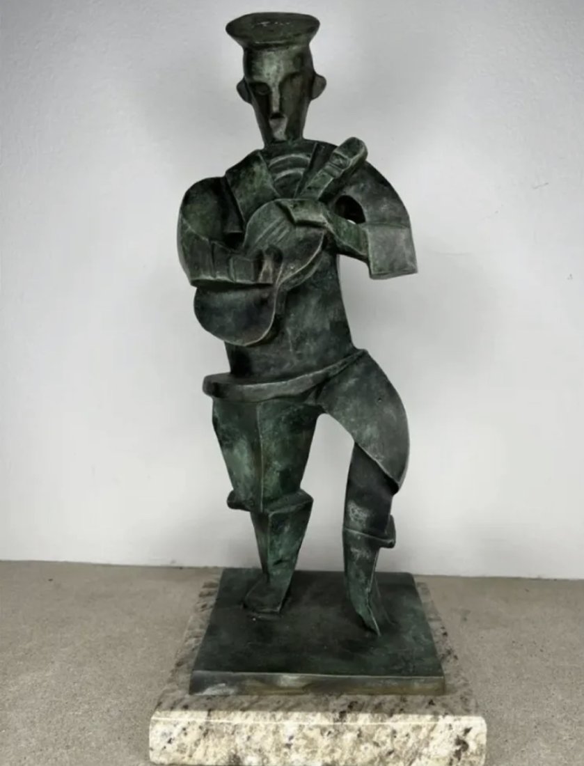 Large Sailor with Guitar Bronze Sculpture - After Jacques Lipchitz (1 of 5)