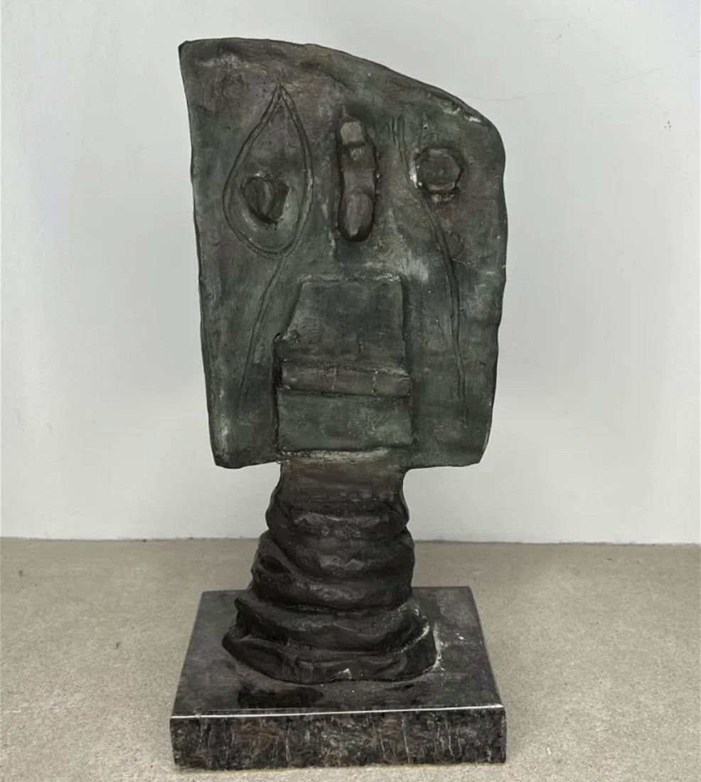 Large Abstract Limited Bronze Sculpture After J. Miro (1 of 2)