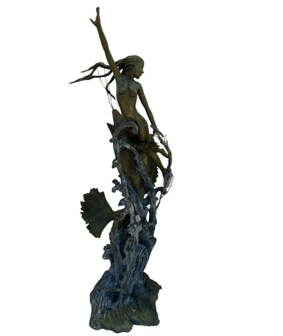 118 inches Monumental Bronze Girl and Fish Sculpture Fountain (1 of 5)