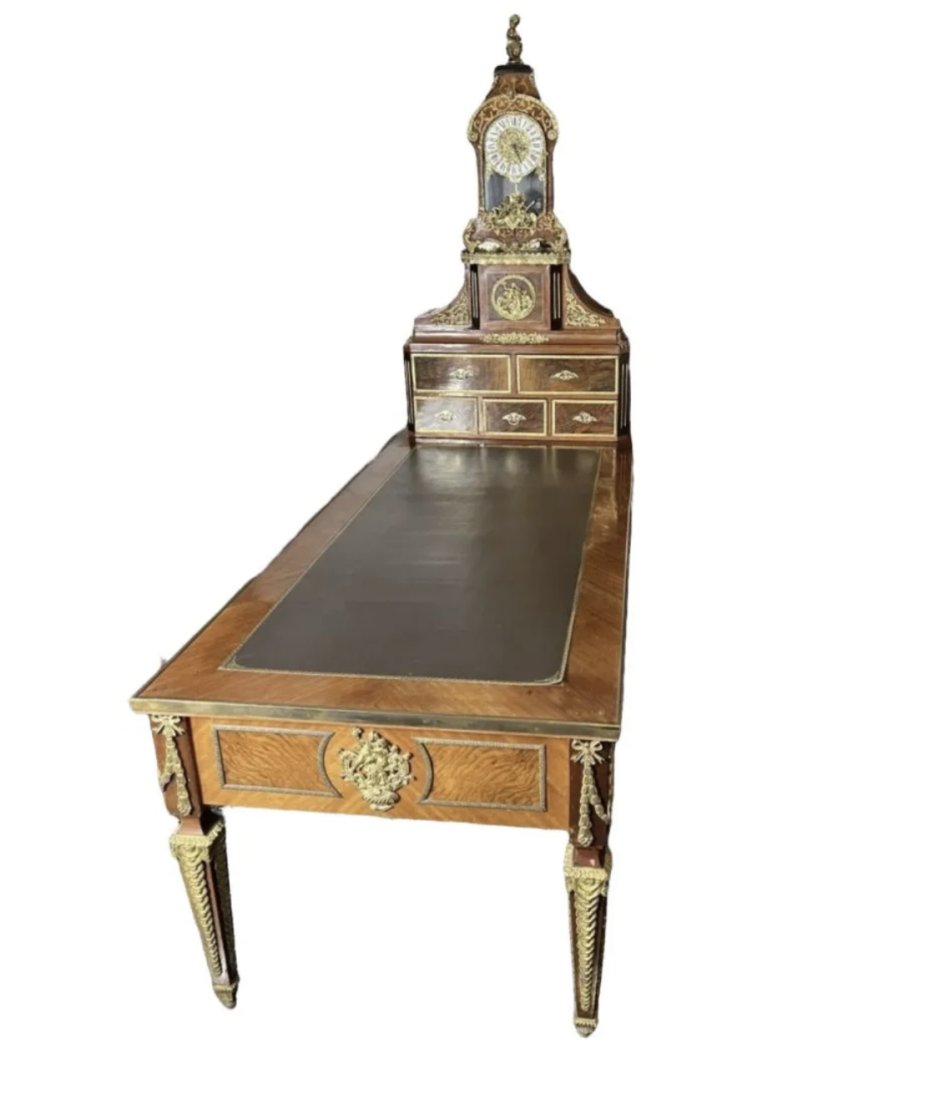 French Style Cherubs Desk And Tiffany Clock (1 of 4)