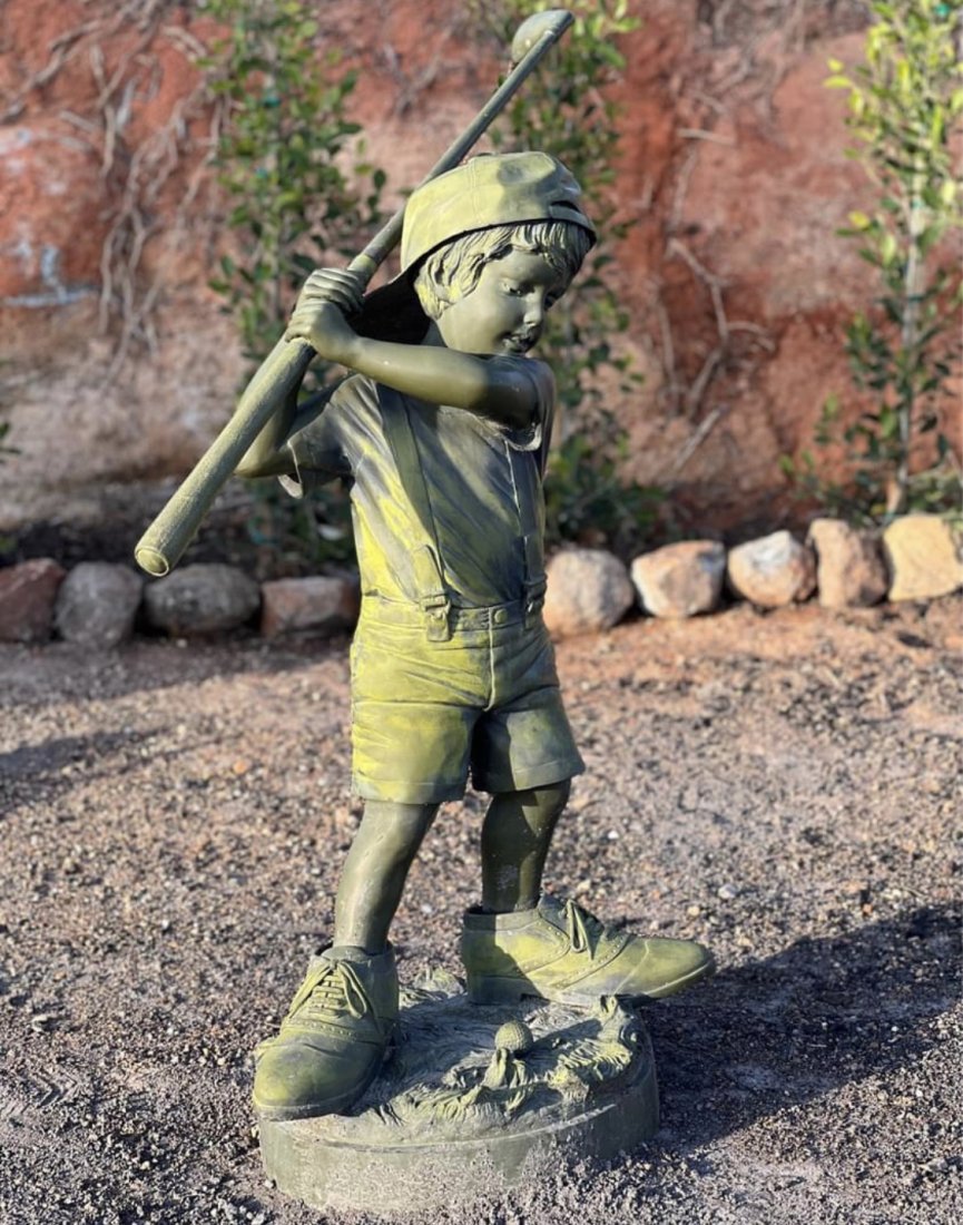 Life Size Bronze Boy Playing Golf Sculpture (1 of 2)