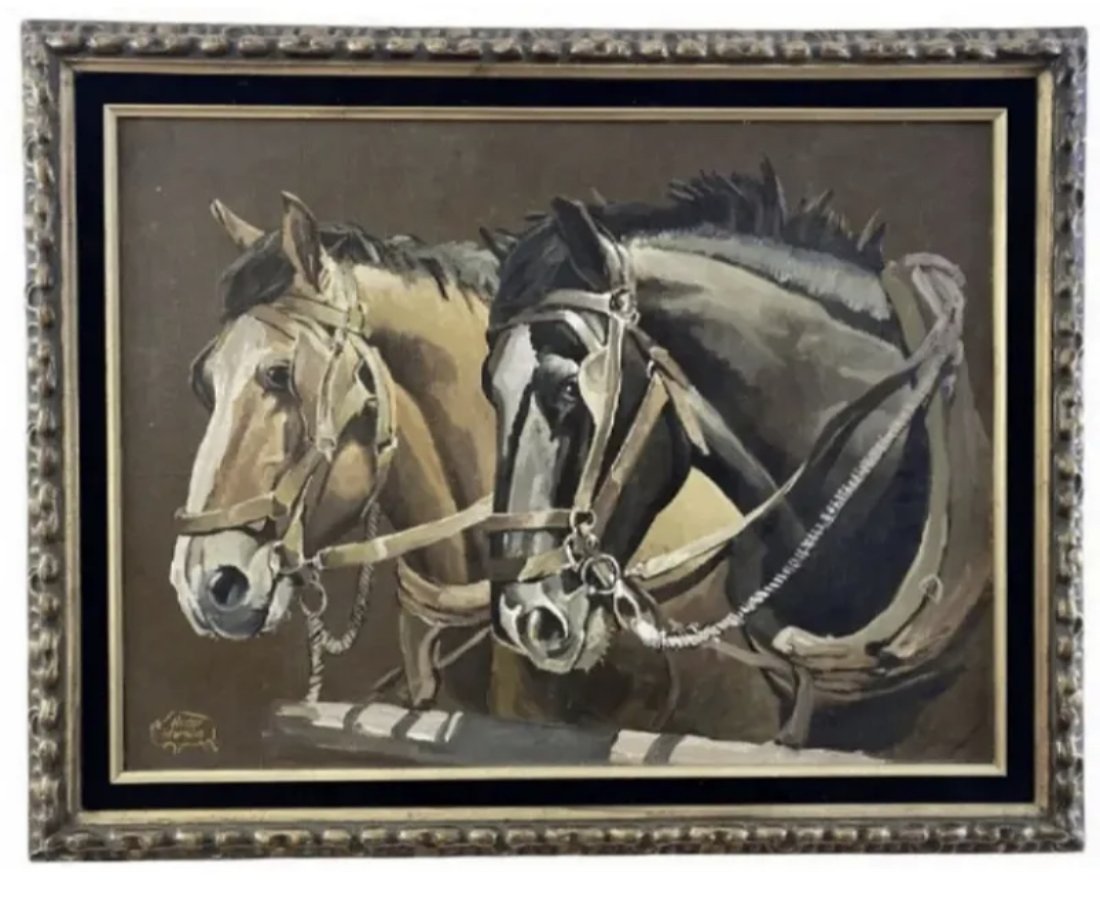 Authentic Horses Oil Painting by Hector Morales (1 of 3)