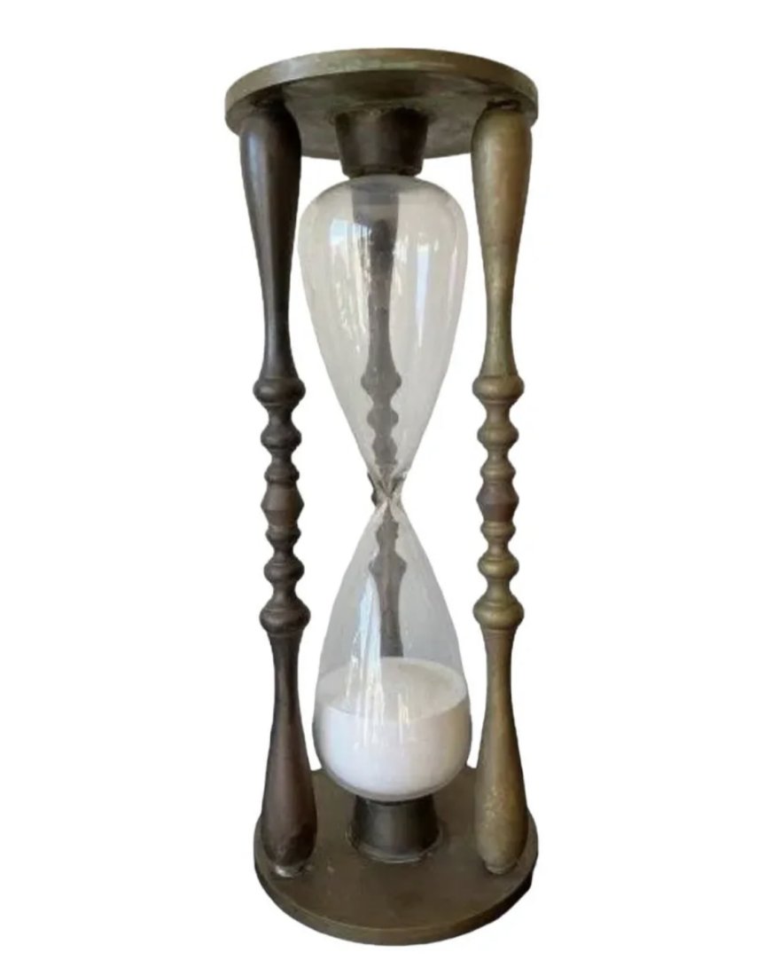 Large Vintage Brass Hour Glass (1 of 2)