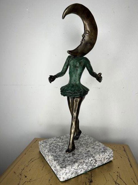 Large Moon Bronze Sculpture After Sergio Bustamante (1 of 4)