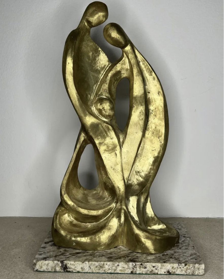 Large Bronze Sculpture - Family Magnificent - After JACQUES LIPCHITZ: Limited 5/9 - Measurements: 20 in H x12 in L x 8 in