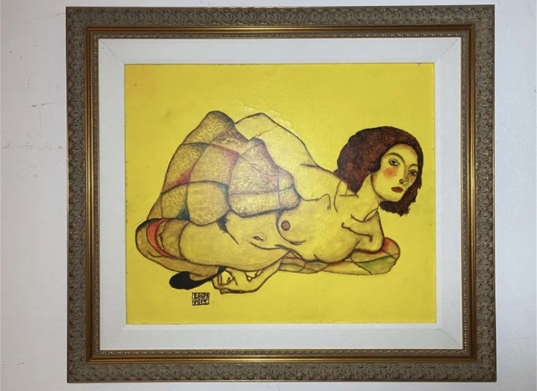 Modern Art - Egon Schiele: Measurements: 30 in Lx 26 in H