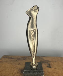 Alexander Archipenko Modern Bronze Sculpture: Measurements: 10 in x 3 in