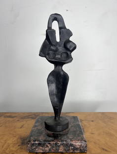 Alexander Archipenko Modern Bronze Sculpture: Measurements: 9.5 in H x 4 x 4 in