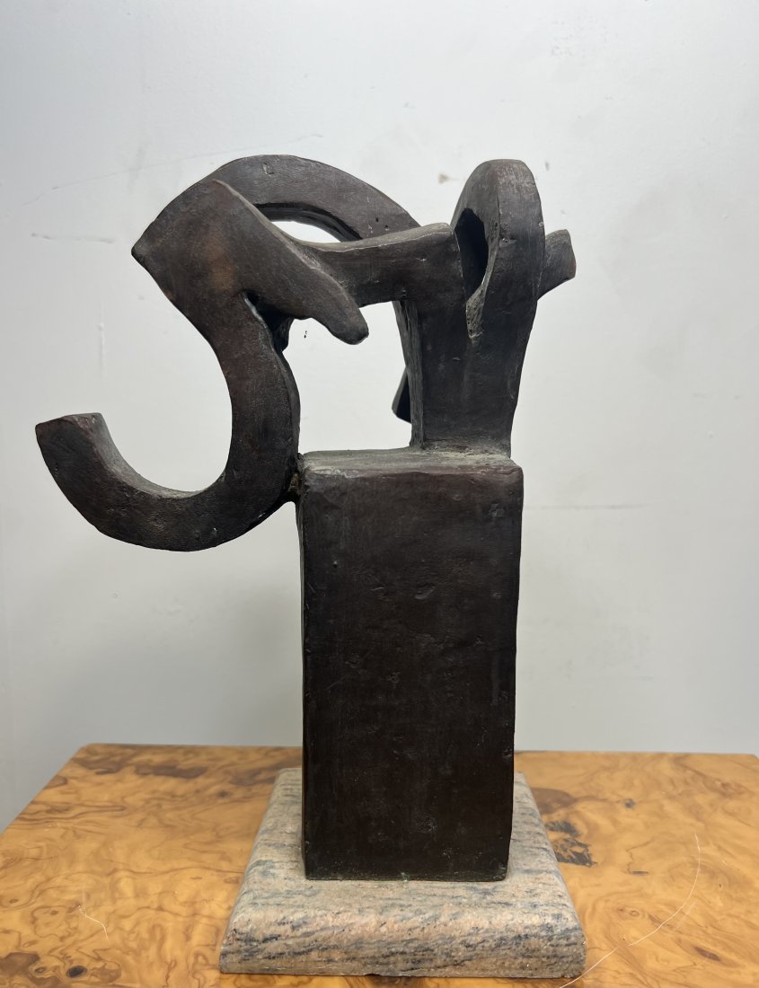 Eduardo Chillida Large Abstract Bronze Sculpture: Measurements: 11 in H x 8 in