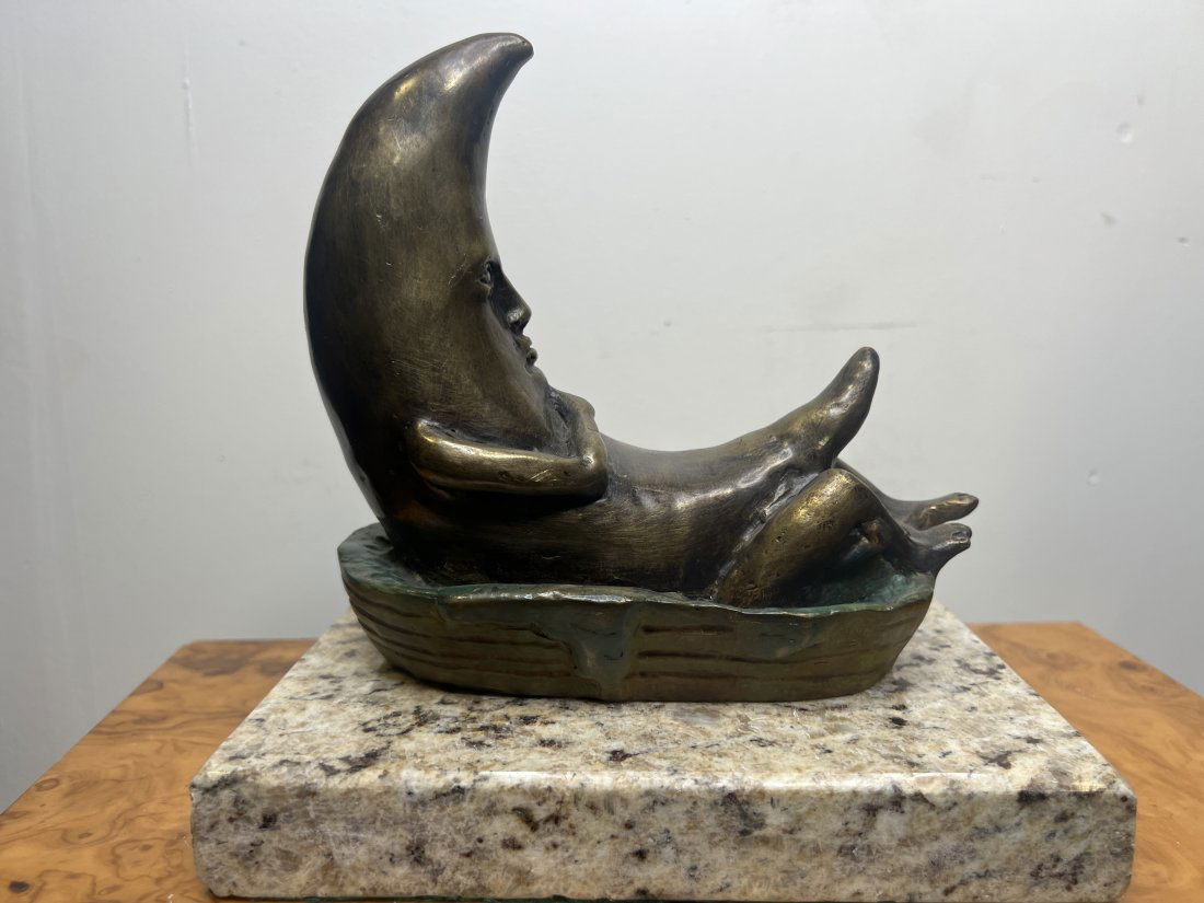 Large Modern Moon Bronze Sculpture Sergio Bustamante (1 of 4)