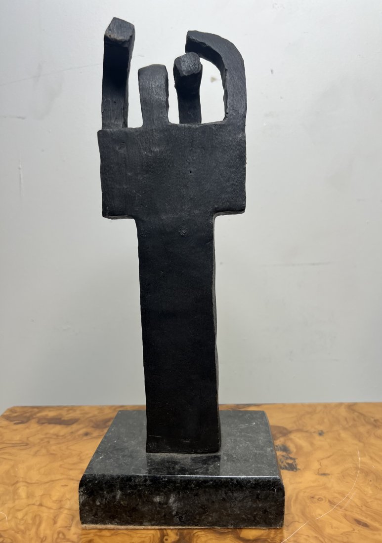 Eduardo Chillida Large Abstract Bronze Sculpture: Measurements: 12 in H x 5 in