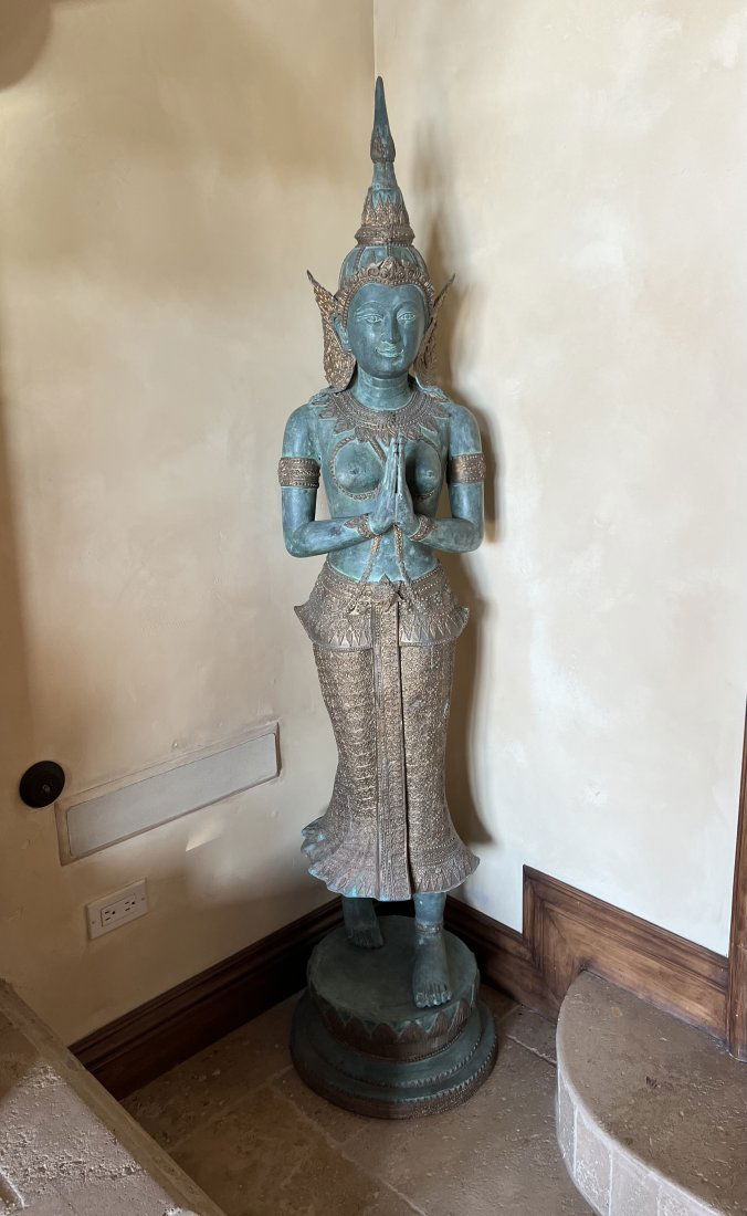 Life Size Bronze Female Teppanom Statue: Measurements:70 inches Height - Female temple guardians "Teppanum" hand-made of bronze. This temple guard was made of heavy cast bronze in the lost form.eppanom are a mythological angel and part of th