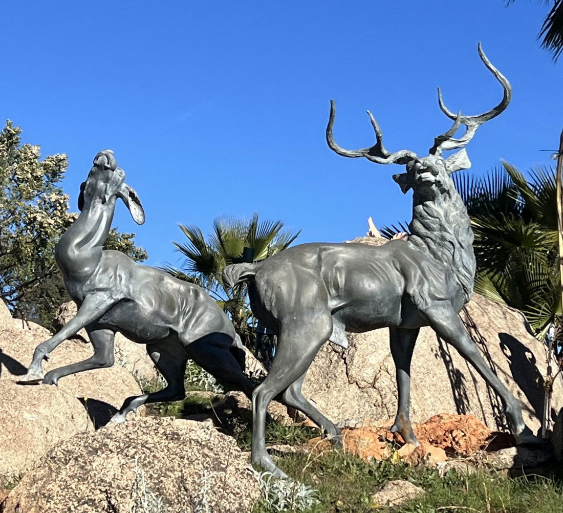 Life Size Bronze Deers Sculptures (1 of 4)