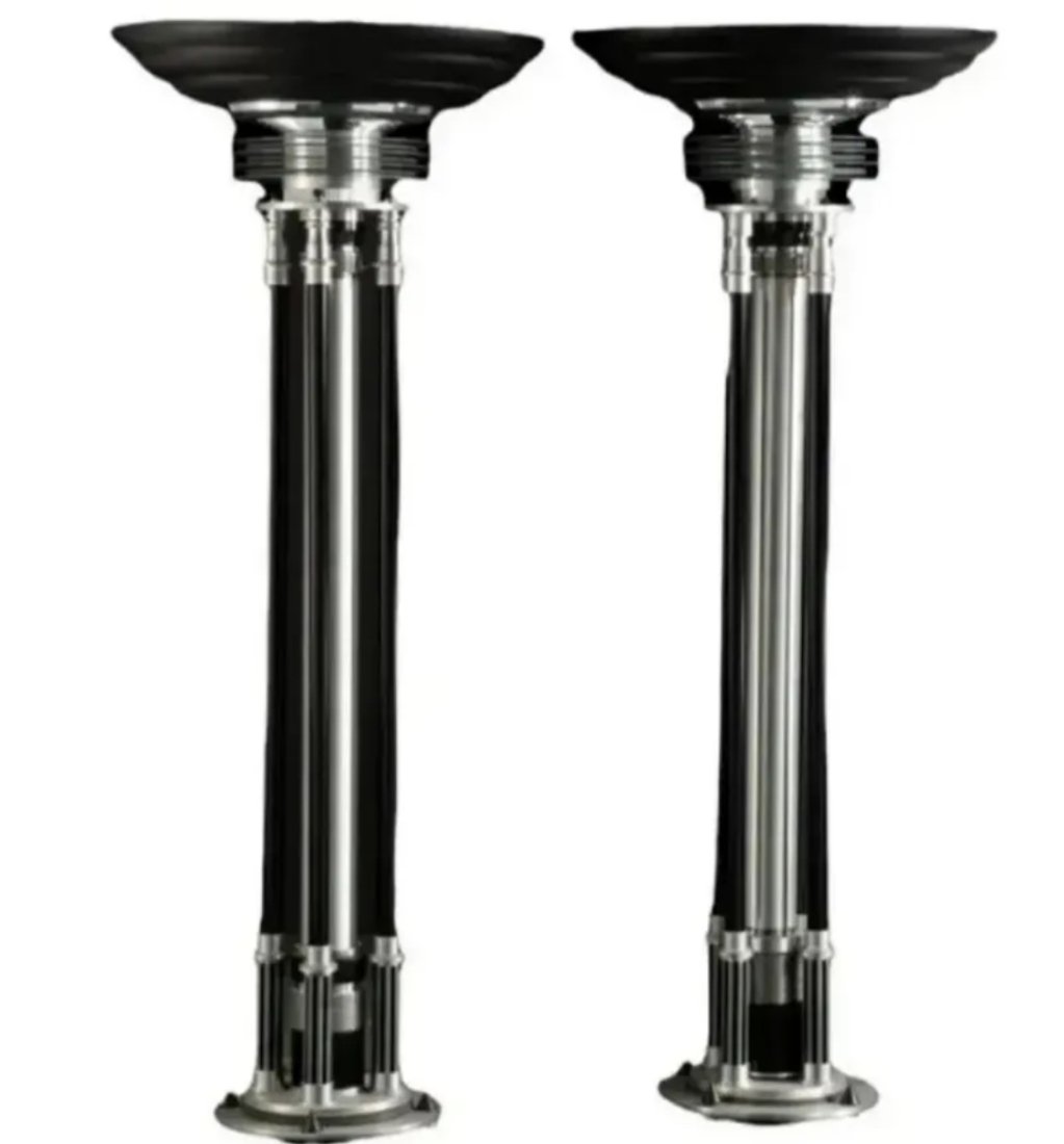 Pair Large Custom Build Machine Age Art Deco Revival Chrome Floor Lamps (1 of 3)