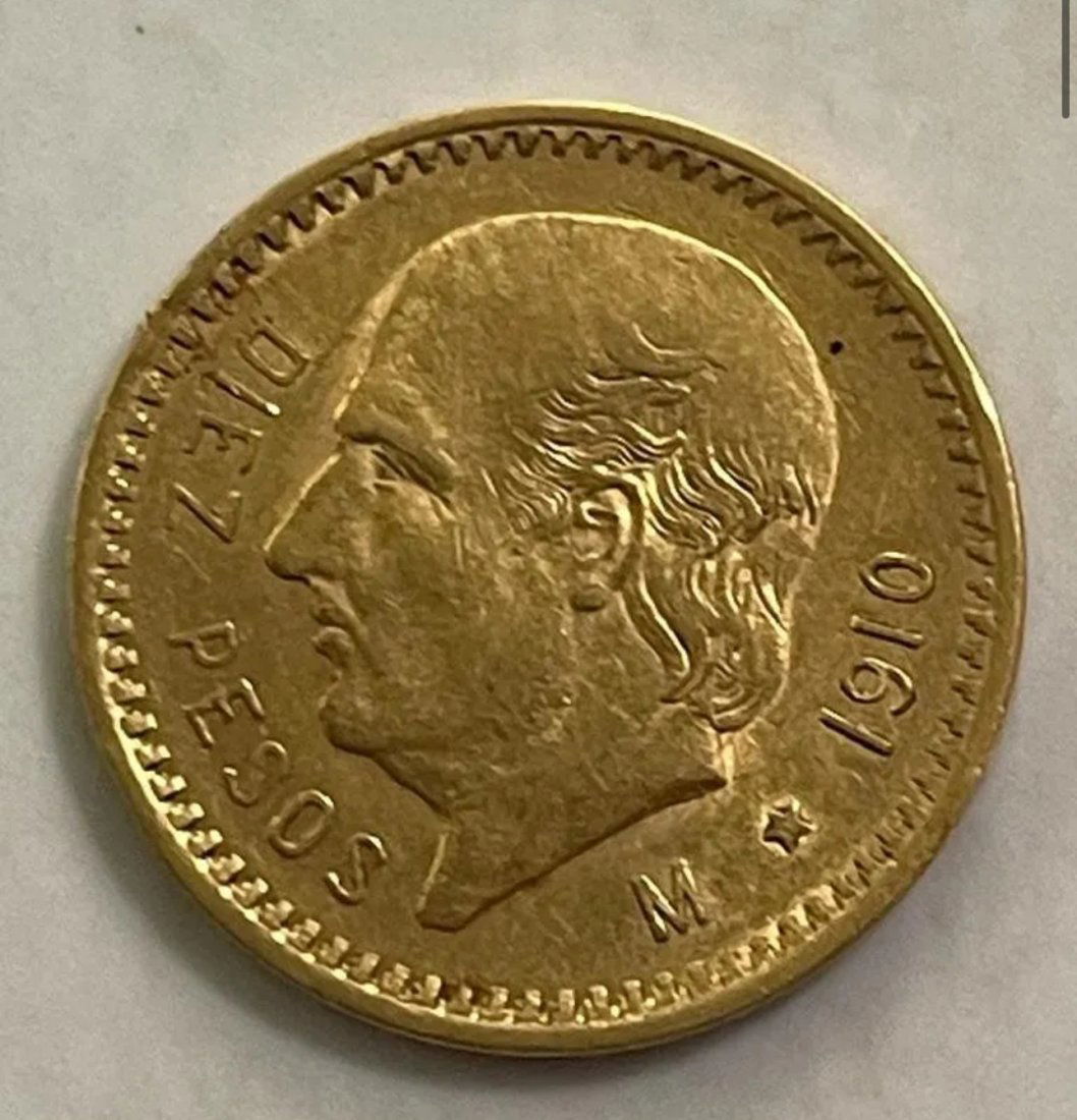 1910 Mexico Gold Coin 10 Pesos (1 of 3)