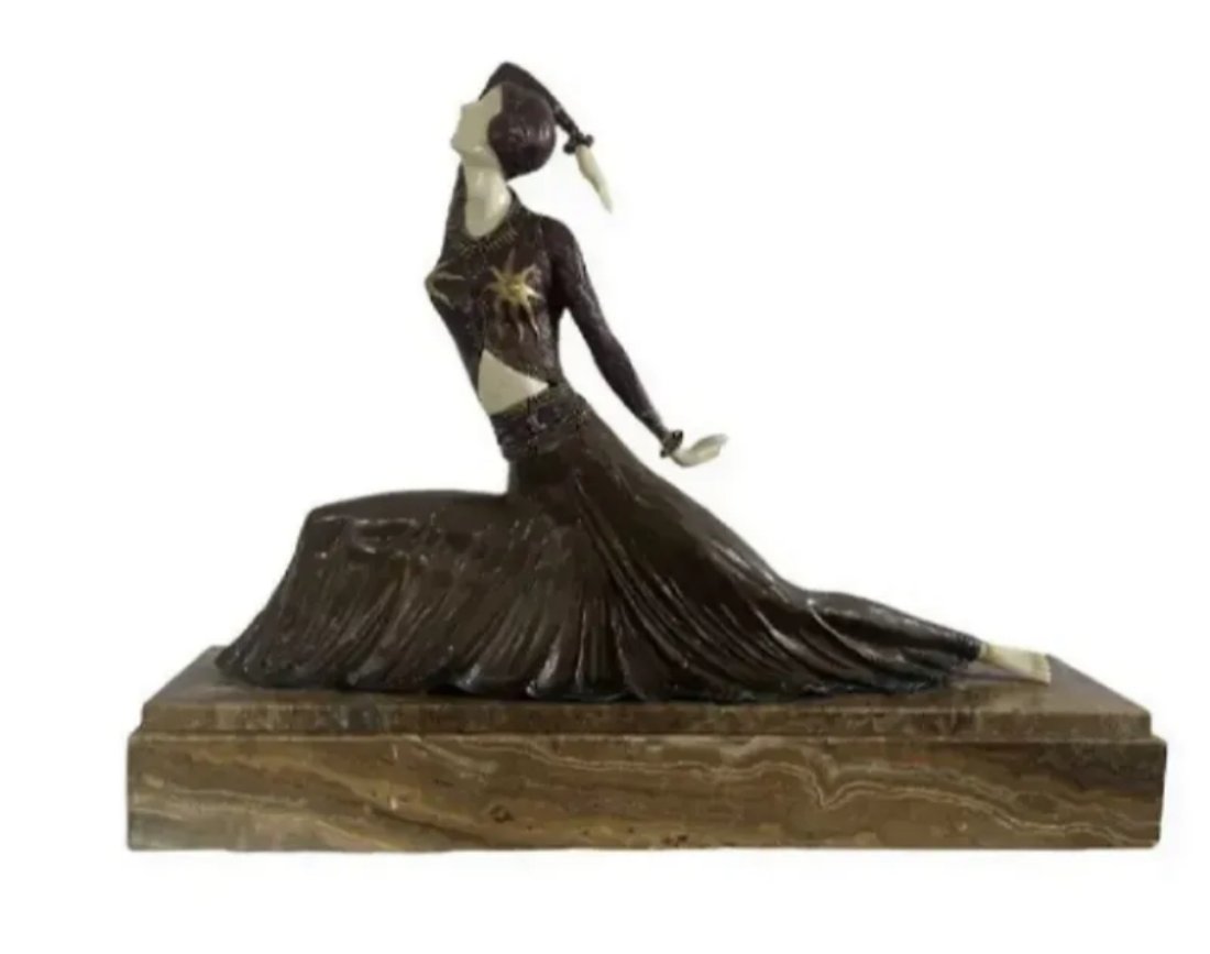 Huge 47 in Bronze Sculpture 'Clara' - DEMETRE CHIPARUS (1 of 2)