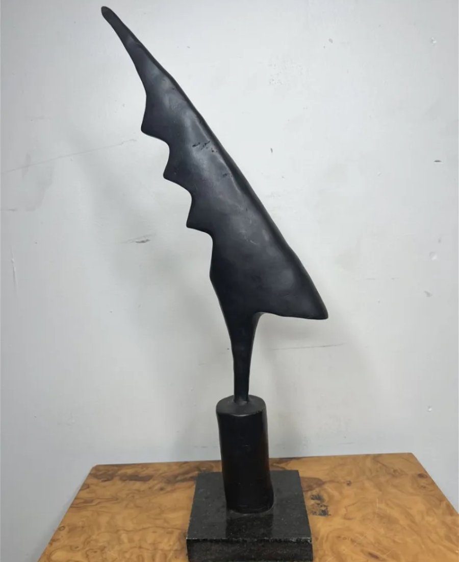 Constantin Brancusi Modern Bronze Sculpture: Measurements: 18in H x 4 in
