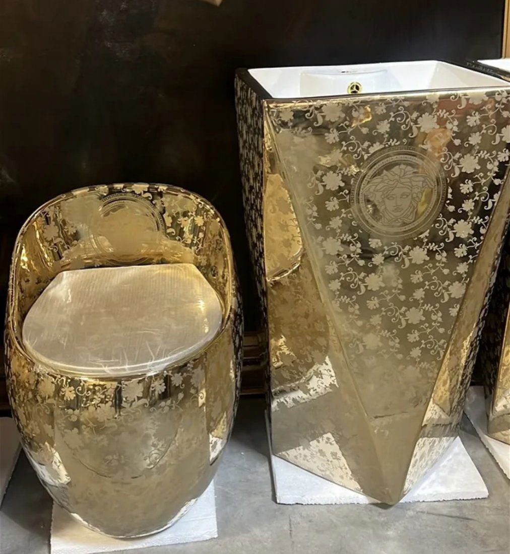 New Versace Gold Toilet and Basin (1 of 5)