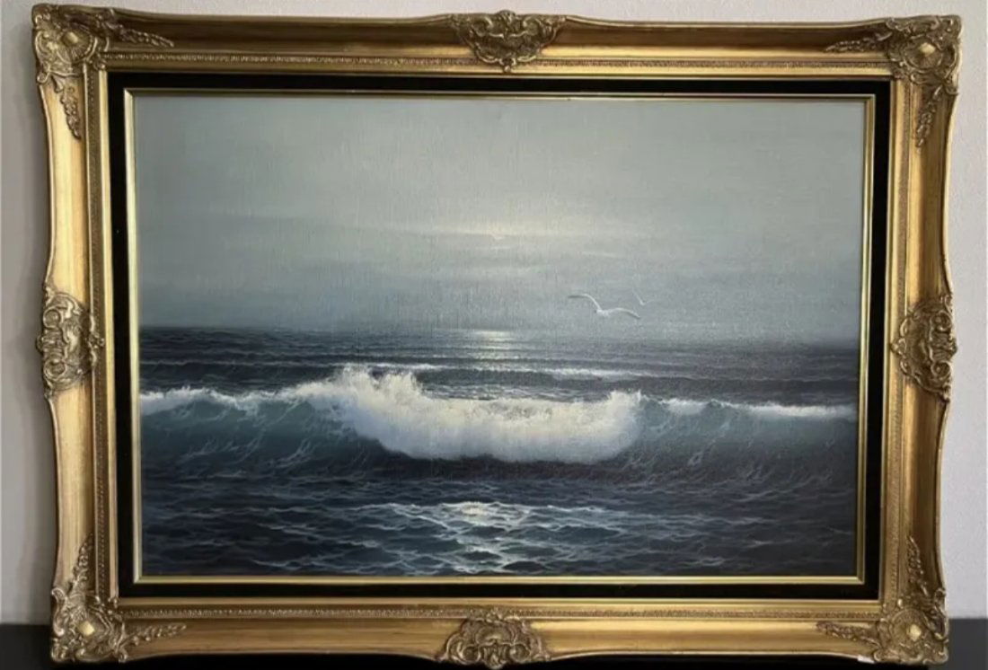 Ocean Scene Oil Painting on Canvas Signed (1 of 4)