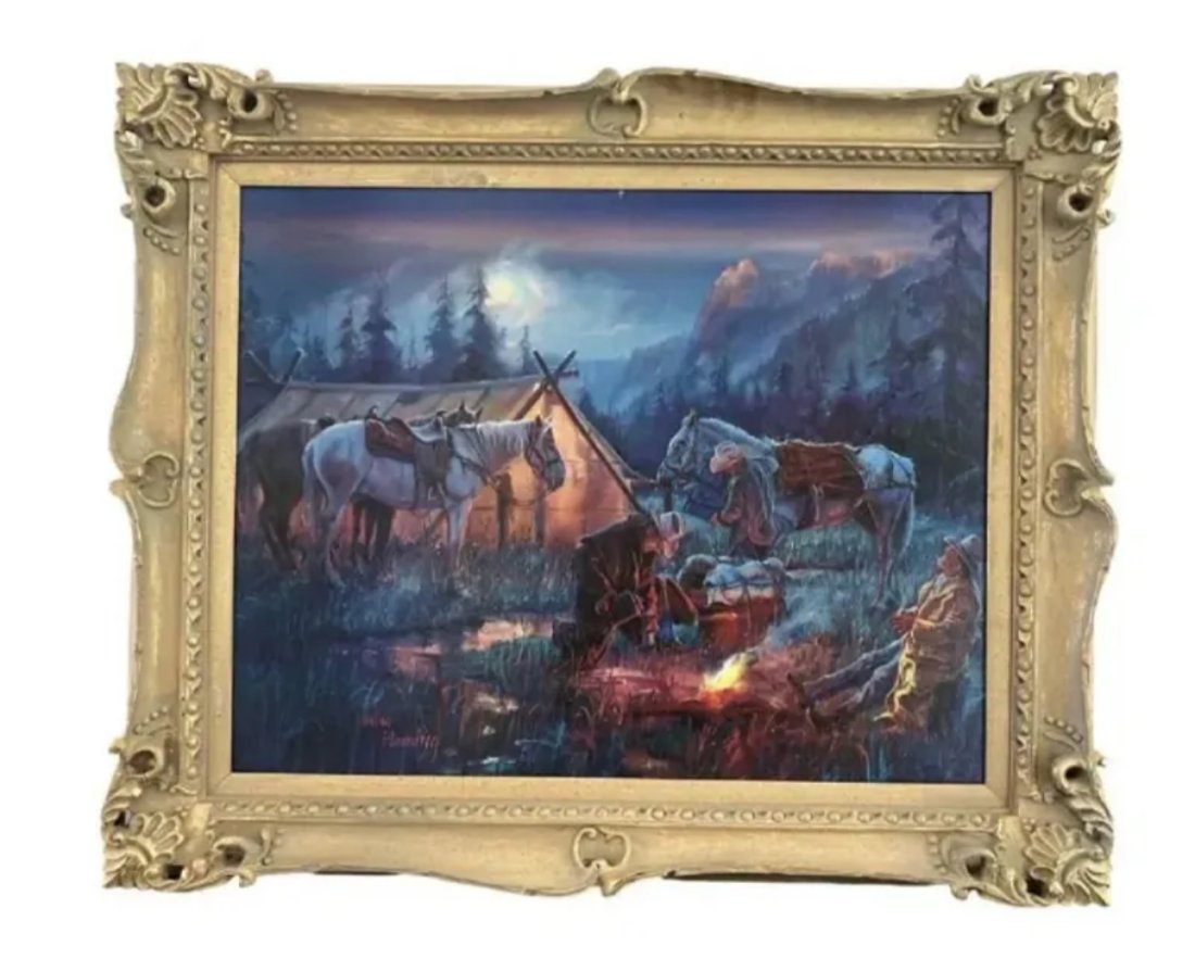 Hulan Fleming- Native Night Canvas: Measurements: 35 in L x 29 in H