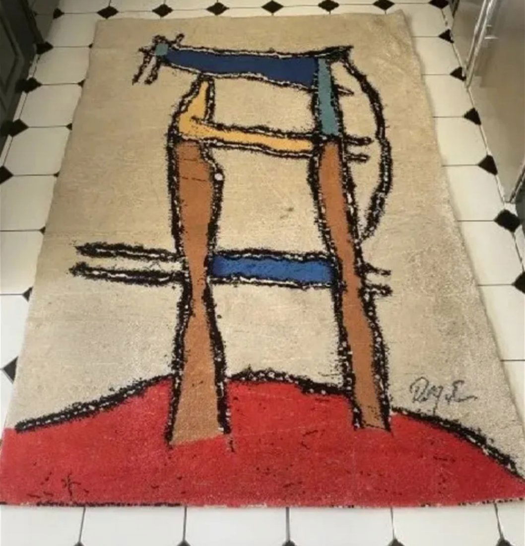 20TH CENTURY VINTAGE SWEDISH ROBERT JACOBSEN EGE RUG: 6ft x 9ft - A beautifully artistic vintage Swedish Robert Jacobsen Ege rug, Country of Origin / Rug Type: Vintage Ege Rug, Circa Date: Mid – 20th Century – This brilliant, abstract vintage rug by