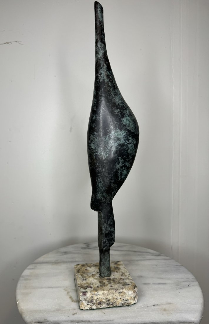 Constantin Brancusi Bronze Sculpture: Measurements: 21 in H x 4 in x 4 in