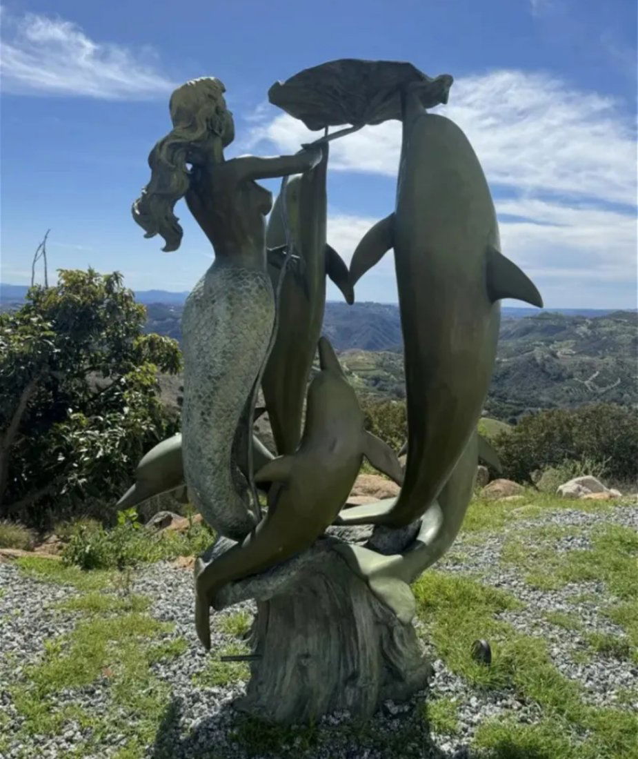 Life Size Bronze Monumental Mermaid and Dolphins Fountain (1 of 5)