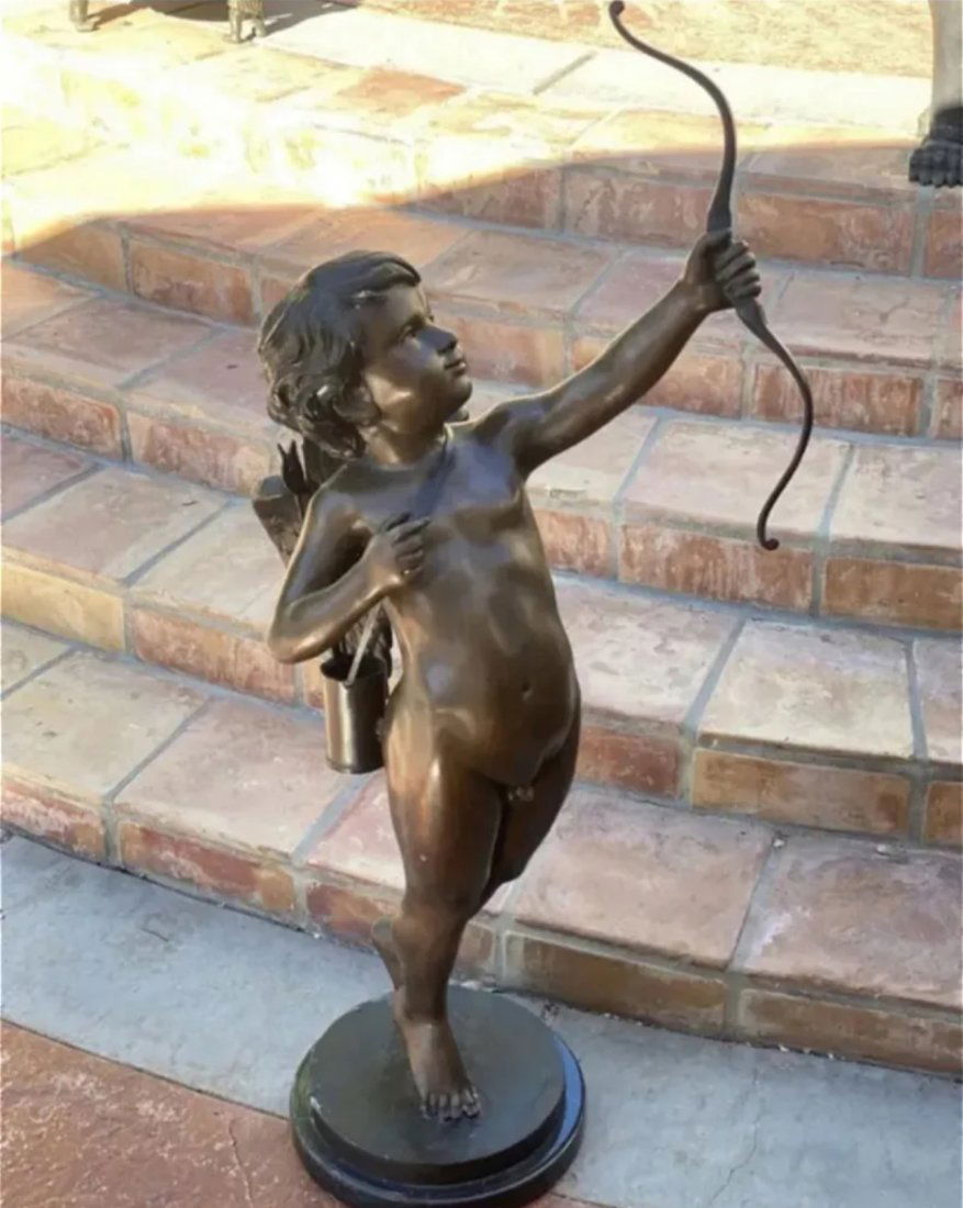 Life Size Bronze Cupid Cherub Sculpture (1 of 3)