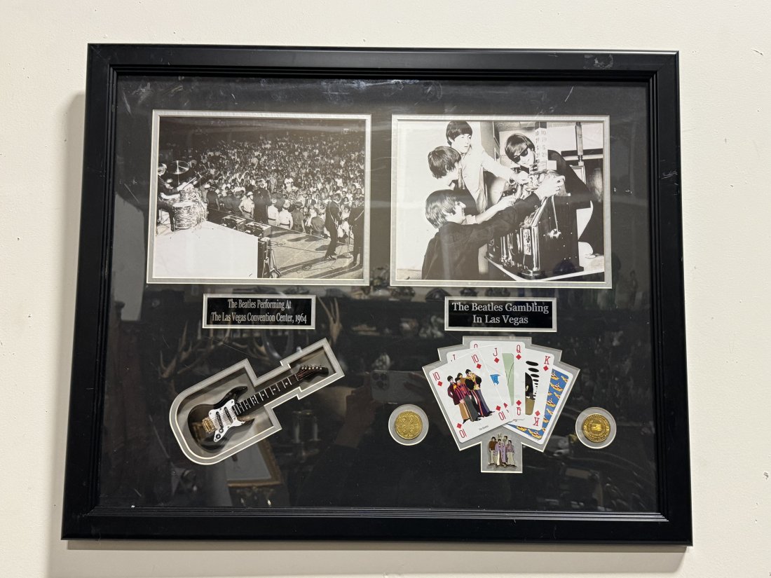 1964 Performance The Beatles Gambling in Las Vegas: Measure: 27. 5 in x 22.5 in