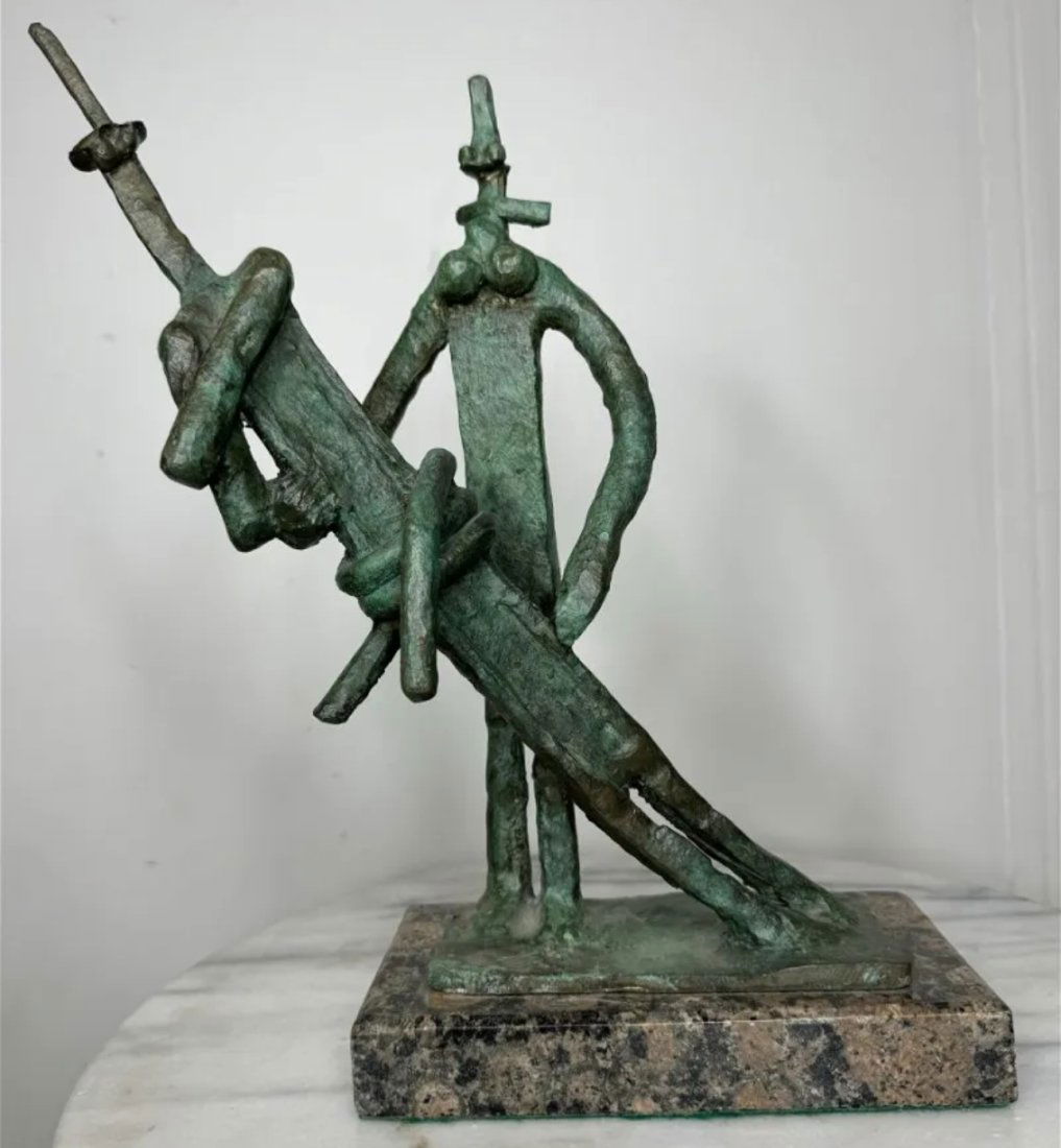 Jacques Lipchitz Modern Bronze Sculpture: Measurements: 13 in H x 10 in x 4 in