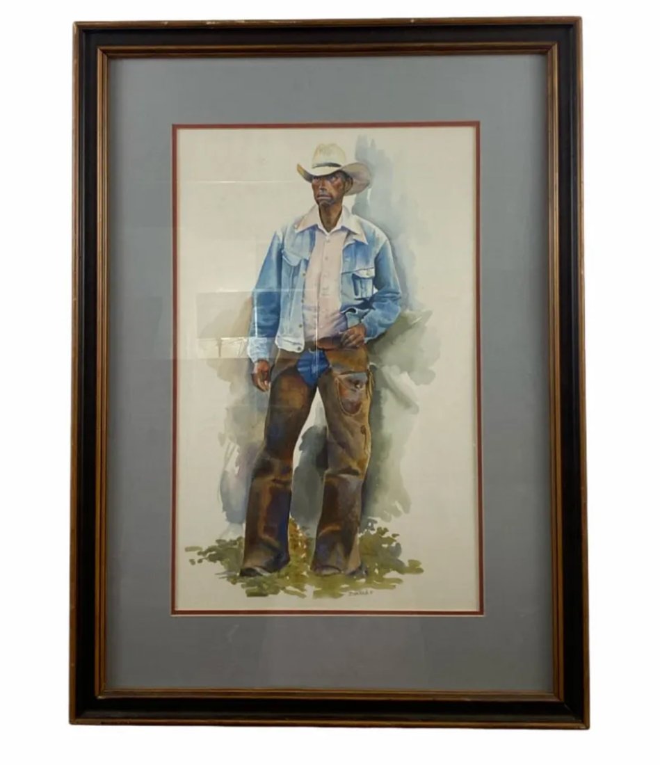 1987 Western Cowboy WaterColor Painting by Tom Darrah (1 of 3)