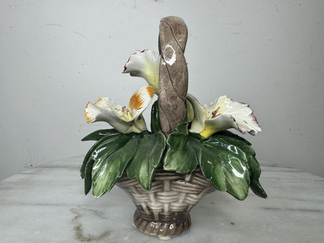 Capodimonte Porcelain Flowers Basket (1 of 3)