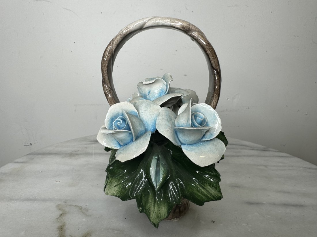 Capodimonte Porcelain Flowers Basket (1 of 3)